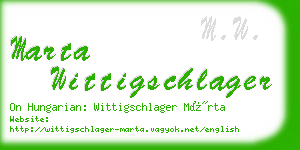 marta wittigschlager business card